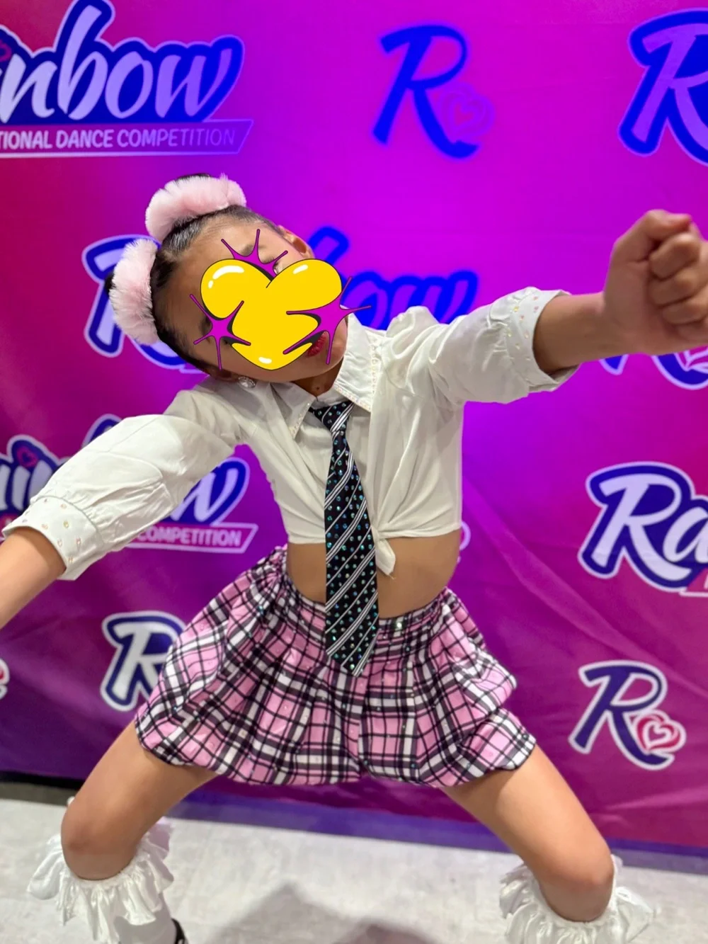 Girls Pink Plaid Schoolgirl Hip Hop Costume - Street size 7-8